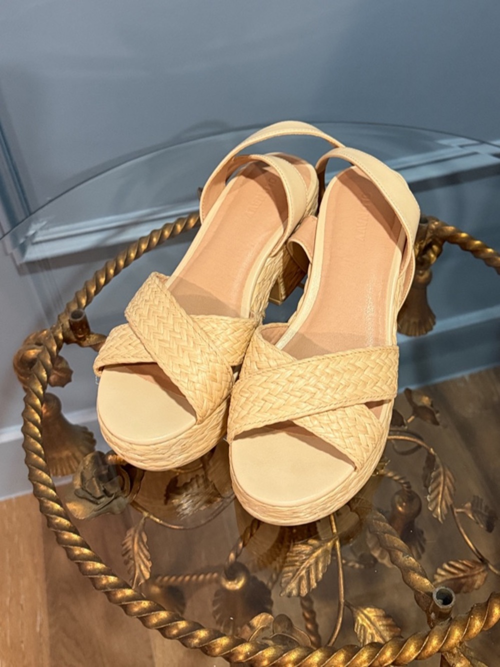 Old Navy Raffia Platform Sandals sz 7